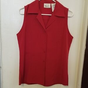 Kathie Lee Collection Sleeveless Red Blouse